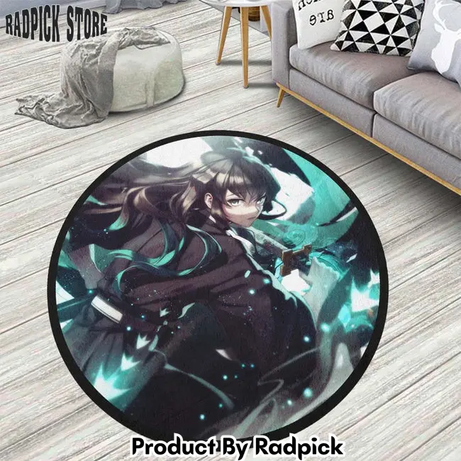 Muichirou tokitou round rug custom demon slayer anime circle carpet  rp5957754